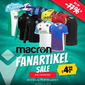 Nachschub ⚽ Macron Fanartikel Sale bei SportSpar - Caps, Trikots, Hosen bis zu 77% reduziert