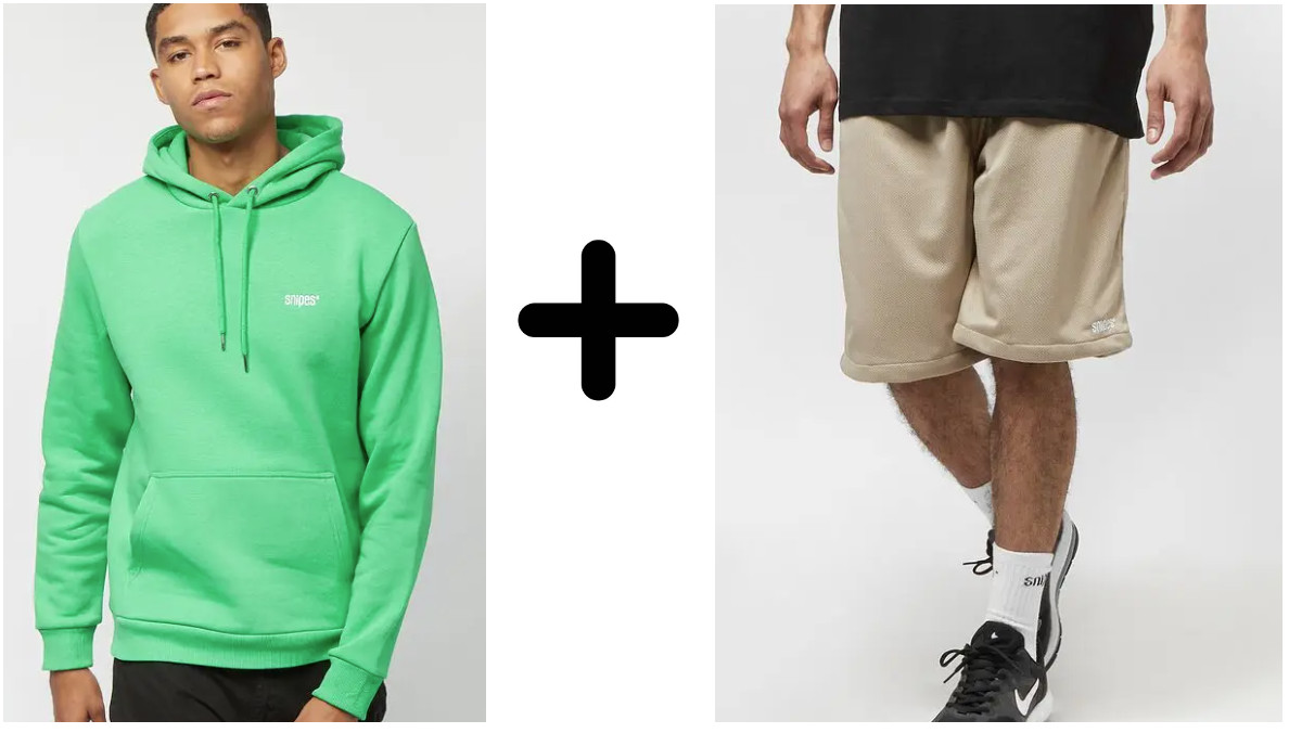 Hoodie und Shorts bei Snipes