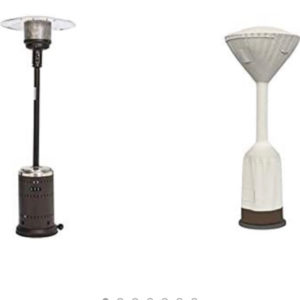 Amazon Basics Heizstrahler für Terrasse, Heizpilz mit Abdeckung für freistehenden
