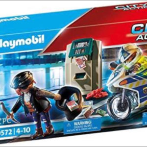 PLAYMOBIL:Polizei-Motorrad: Verfolgung des Geldräubers (Amazon Prime)