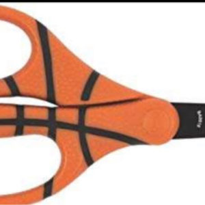 Fiskars Kinderschere mit Basketballmotiv, Länge: 13 cm, Für Rechts- und Linkshänder