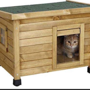 Kerbl Katzenhaus Rustica (Schwingtüre mit Lamellen, Plexiglasfenster, höhenverstellbare Kunststofffüße, Maße 57 x 45 x 43) [ Amazon]