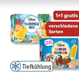 1x Lidl Gelatelli Eis Mischbox kaufen & 1 weitere Eis Mischbox Gratis bekommen [Lidl Plus]