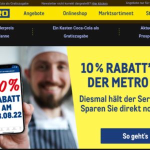 10% Rabatt auf den gesamten Einkauf (METRO)