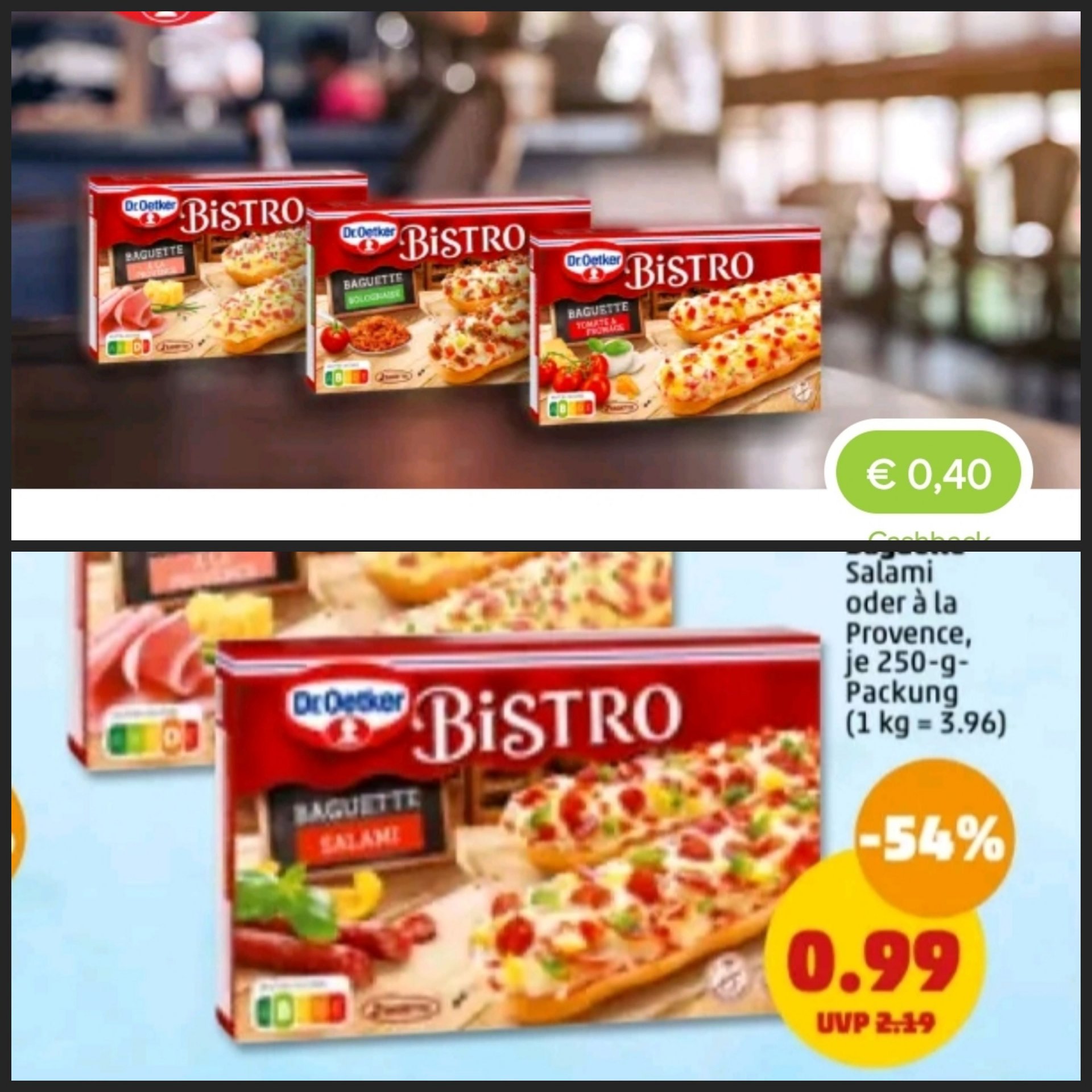 Dr Oetker Bistro Baguettes für umgerechnet 59 ct. Ab Donnerstag bei Penny,  dank Marktguru