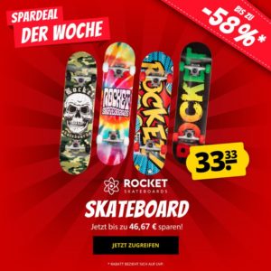 🛹 Rocket Rasta Fade 8 Skateboards für 37,28€ (statt 60€) - in 8 Mustern erhältlich