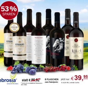 ⏰ endet heute 🍷 8 Rotweine aus Italien im Kennenlernpaket für 39,95€