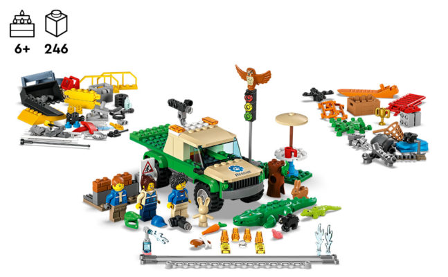 LEGO 60353 City Tierrettungsmissionen interaktives digitales Abenteurspielset mit Pickup 3 Minifiguren und Tierfiguren Spielzeug ab 6 Jahre
