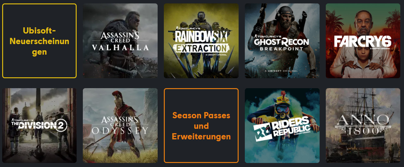 Spiele bei Ubisoft Plus