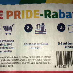 3€ Pride Rabatt bei Penny auf 2 Markenprodukte MEW 10€ Fairy Lenor always head & shoulders Gilette Labs Oral-B