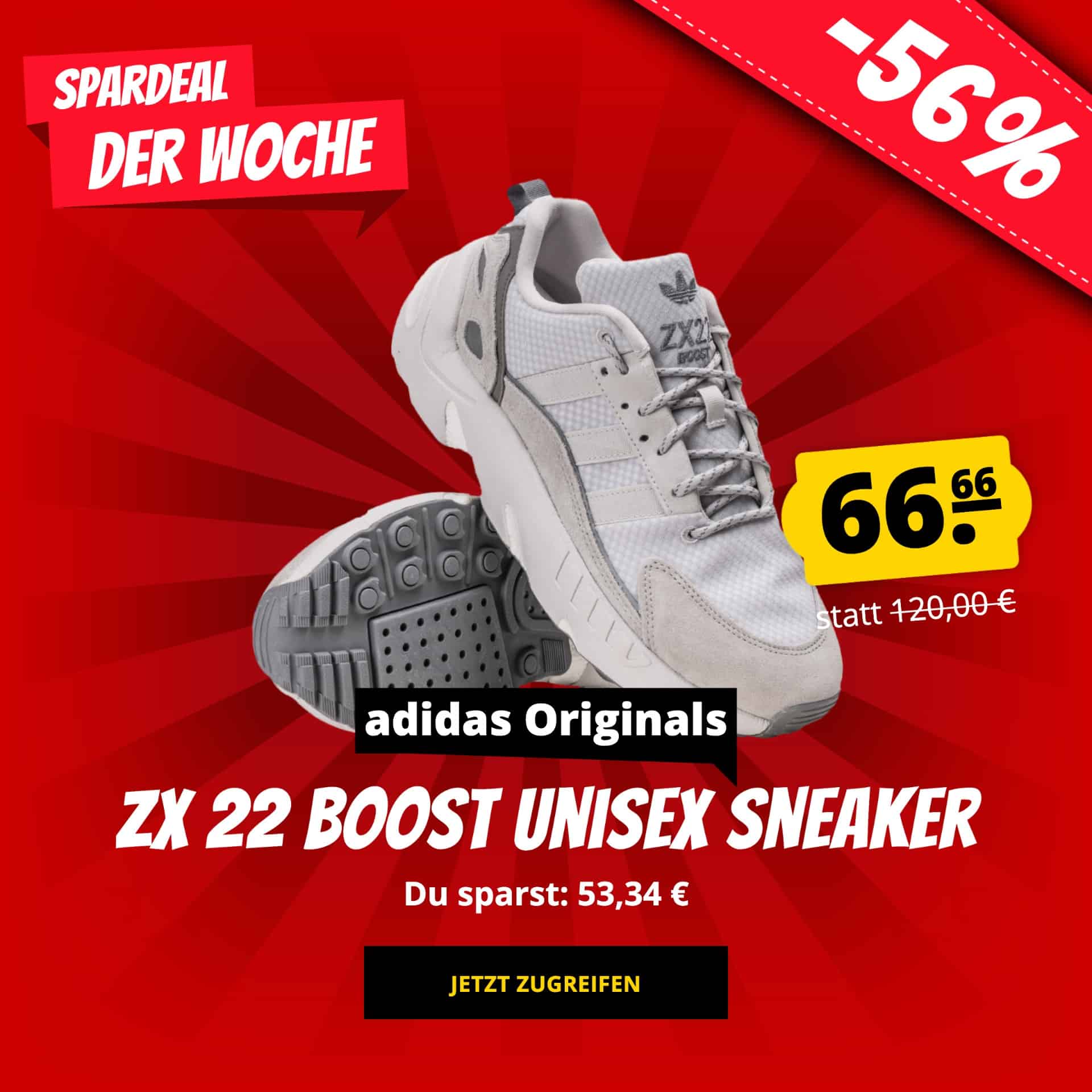 Price-Drop 📉 adidas Originals ZX 22 Boost für 56,66€ (statt 91€)