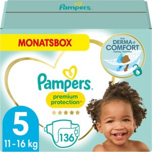 136er Paket Pampers Baby Windeln Größe 5 (11-16kg) Premium Protection ab 32,17€ (statt 45€)