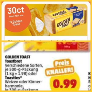 Ab morgen! Golden Toast für 64 ct, bei Penny Dank Smhaggle
