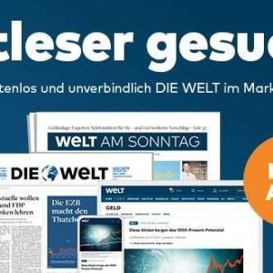 GRATIS Welt Abo für 8 Wochen kostenlos - Selbstkündigend