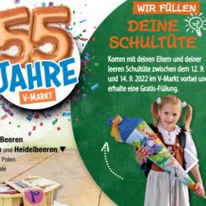 *endet* GRATIS Schultüten Aktion vom 12.09. - 14.09.22 im V-Markt (Bayern)-regional-