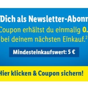 50 Cent Rabatt für Lidl Newsletter Abonnenten