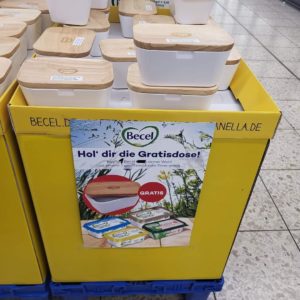 1x Becel kaufen, 1 Dose gratis dazu. Gesehen bei Kaufland