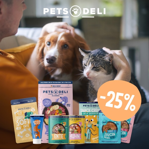 Thumbnail 25% Rabatt bei Pets Deli (MBW: 40€) 🐶🐱 Futter für Hund und Katze (BARF, Trocken- &amp; Nassfutter uvm.)