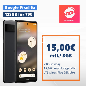 📱 Google Pixel 6a für 79€ + Google Pixel Buds A + 8GB LTE Telekom Allnet-Flat für 15€ mtl. (HIGH-Tarif von deinhandy)