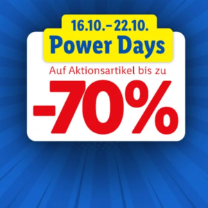 💥 Lidl Power Days: Bis zu 70% Rabatt auf ausgewählte Artikel, z.B. Spannbettlaken ab 5,49€