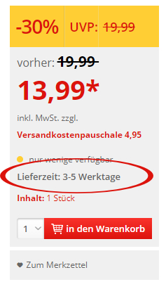 Lieferzeit bei NORMA24