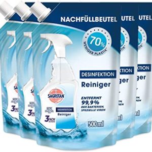 5 x 500 ml Sagrotan Desinfektions Reiniger​ Nachfüllbeutel für 9,59€ (statt 18€)