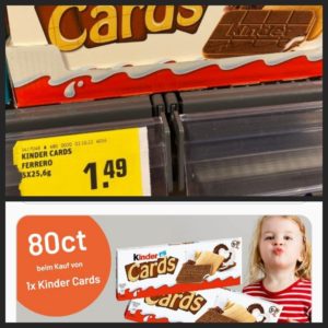 Kinder Cards für umgerechnet 0,69 Euro bei Rewe Dank Smhaggle 😍