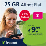 📲 25GB Telekom LTE Allnet für 9,99€/Monat + 39,99€ AG (25 Mbit/s | VoLTE | WiFi Calling | eSIM) - freenet Telekom green LTE