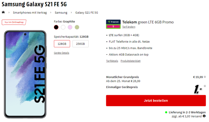 Galaxy S21 im Telekom green LTE