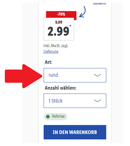 LIDL Pizzasteinauswahl rund