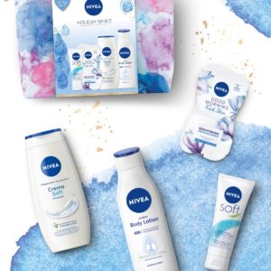 NIVEA_Holiday_Spirit_Geschenkset_Pflegeset_mit_frischen_Wohlfuehl-Pflegeprodukten_Set_mit_NIVEA_Soft_Creme_Pflegedusche_Body_Lotion_Gesichtsmaske_und_Kulturtasche_Thumb