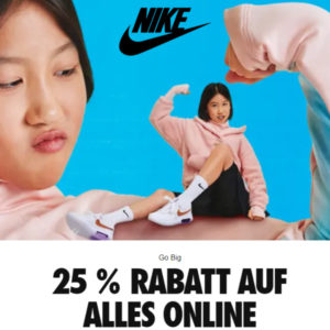 Nike: 25% Extra-Rabatt zur Black Week auf alles (MBW 50€)