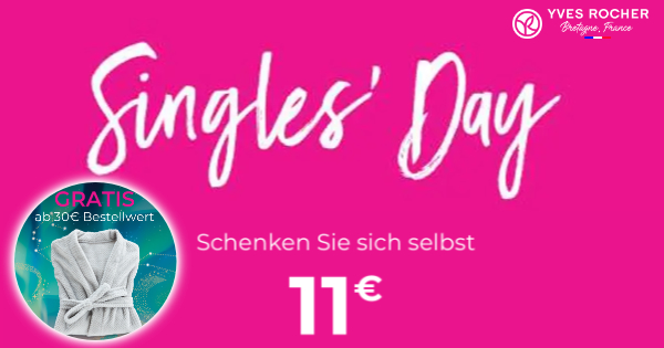 Singles Day Yves Rocher: 11€ Rabatt
