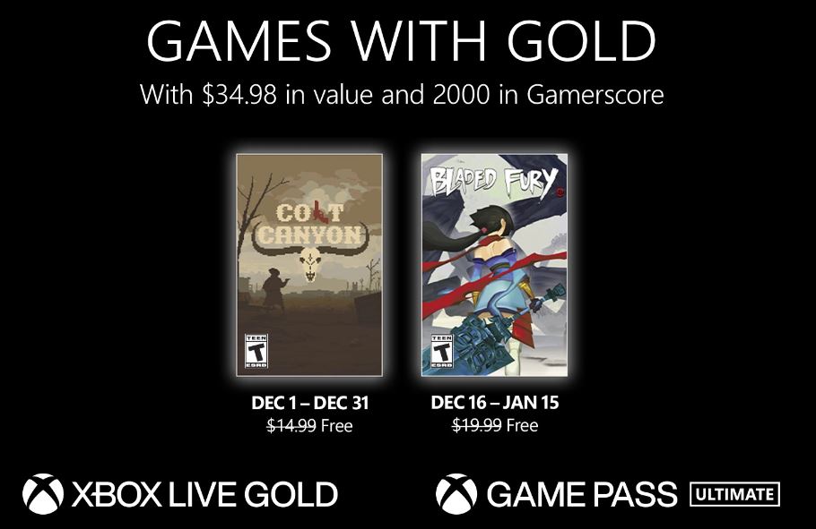 Xbox Games mit Gold im Dezember 2022 - Colt Canyon und Bladed Fury