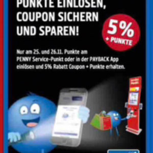 Penny, Paybackpunkte einlösen und 5% Coupon für den Einkauf