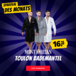 🛀 Mont Emilian Toulon Bademantel für 20,11€ (statt 26€) - in 3 Farben: schwarz / grau / weiß