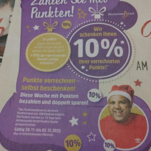 10 % Rückvergütung für die Einlösung von DeutschlandCard Punkten bei Edeka Minden-Hannover