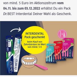 Gratis Dr. BEST  Interdentalbürsten (Wert 2,95 €) beim Kauf von Dr. Best Zahnbürsten dm online