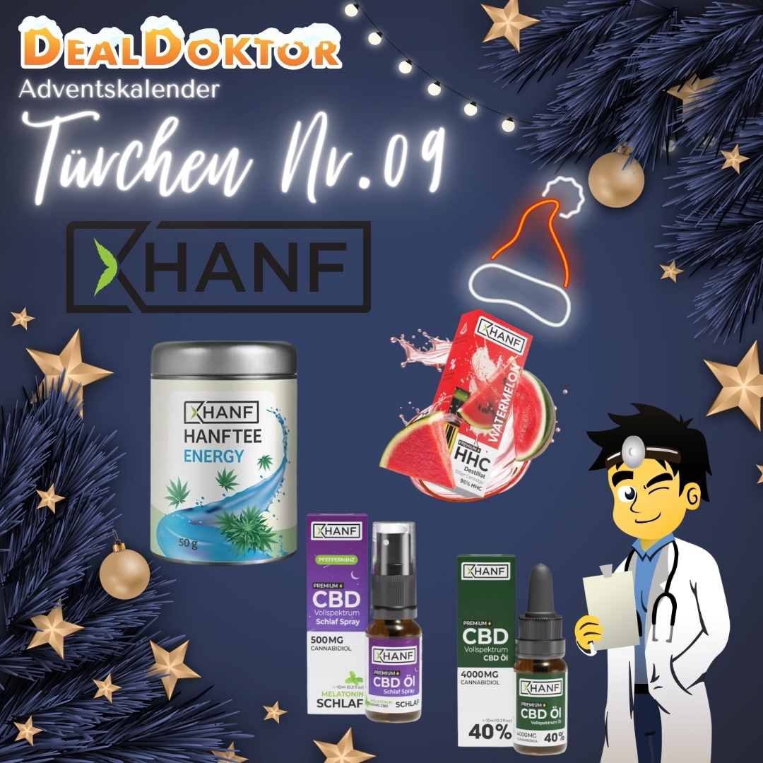 Thumbnail 🎁 DealDoktor Adventskalender - Türchen 9: 1x 150€-Gutschein &amp; 3x 50€ für XHANF Onlineshop