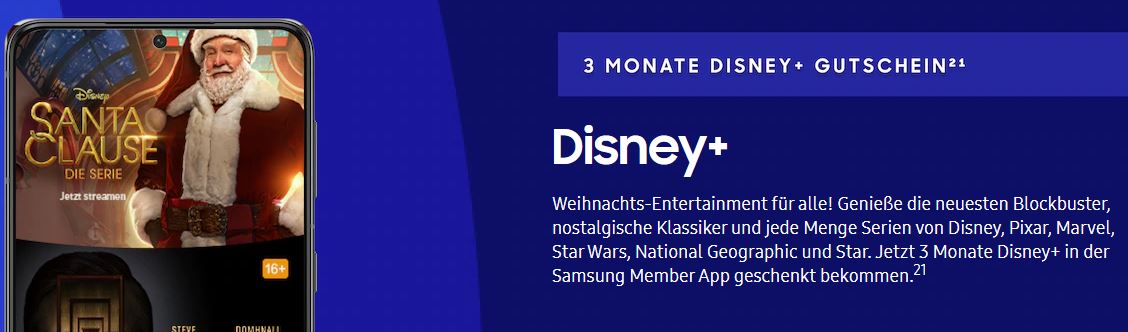 Disney Plus gratis fuer Samsung Member