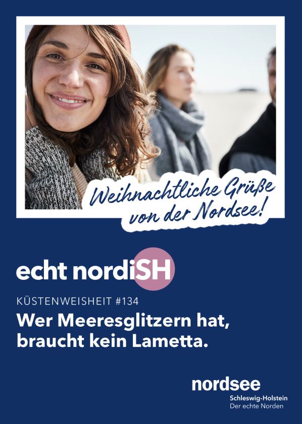 Weihnachtspostkarte von der Nordsee