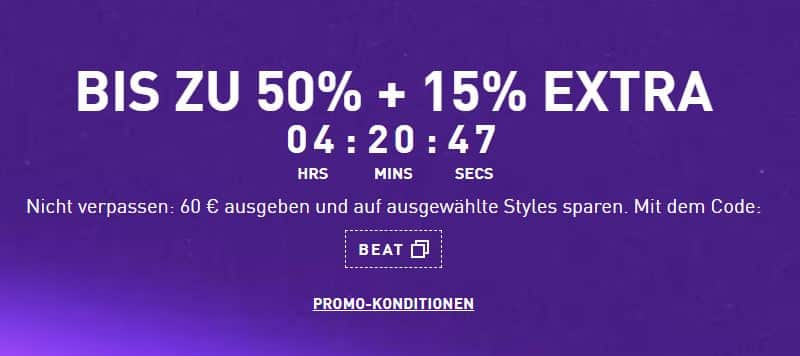 Bis zu 50% + 15% extra bei Puma