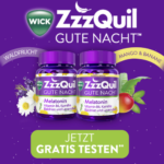 😴 GRATIS: WICK ZzzQuil Gute Nacht 🥱 Weichgummies mit Melatonin in Geschmäckern Waldfrucht / Mango & Banane