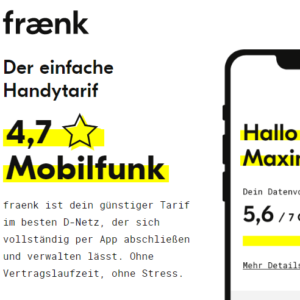 📲 mtl. kündbare 16GB 5G &amp; LTE Telekom Allnet für 10€/Monat | 26GB für 15€ (fraenk / congstar)