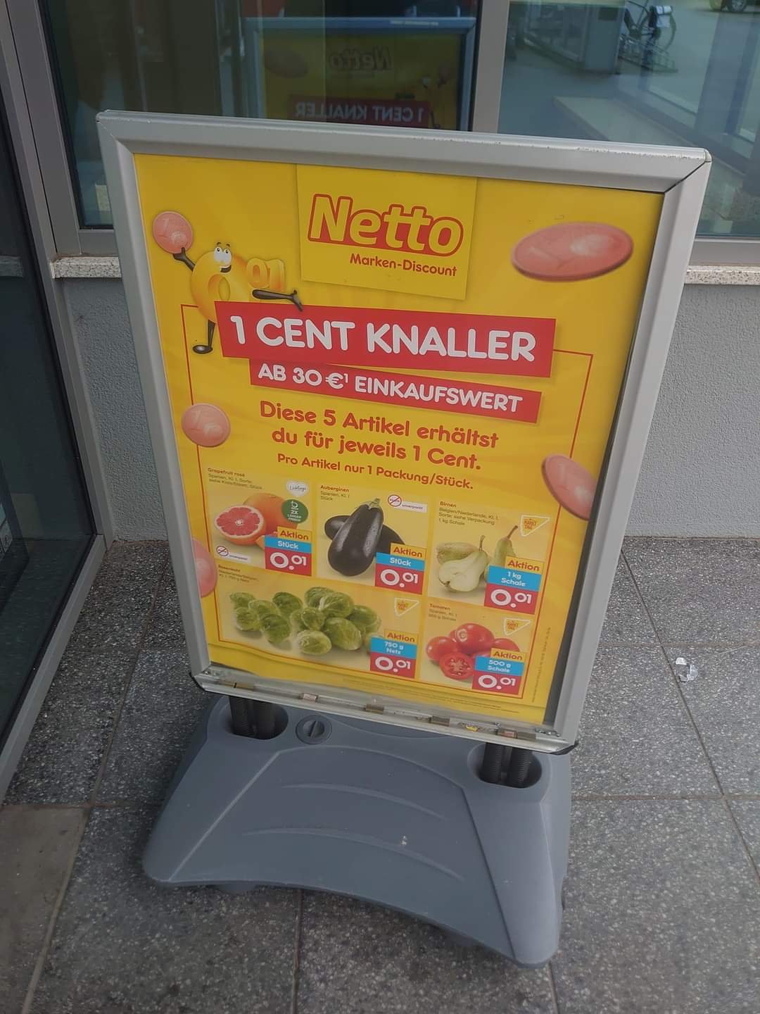 1 Cent Knaller bei Netto ( gelb ) - diese Woche- ab 30 Euro Einkauf