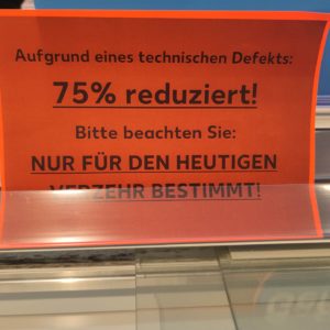 75% auf alle Tiefkühlprodukte (Kaufland, Düsseldorf Bilk)