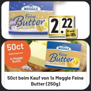 Meggle Butter für umgerechnet 1,64 Euro bei Edeka Dank Smhaggle & Deutschlandcard