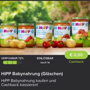 Hipp Babynahrung Gläschen für 0,49€ mit Marktguru