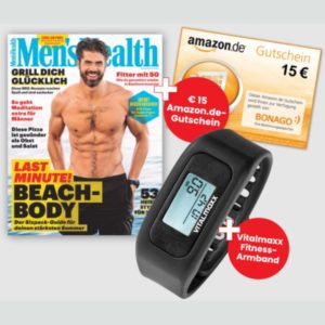 🏋️‍♂️ Men's Health 5 Ausgaben für 30€ + 15€ Amazon Gutschein oder Vitalmaxx Fitness-Armband