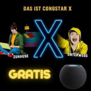 💥 Apple HomePod mini für 0€ + mtl. kündbarer congstar X Flex Tarif (200 GB LTE 50 MBit/s, 50€ mtl.)